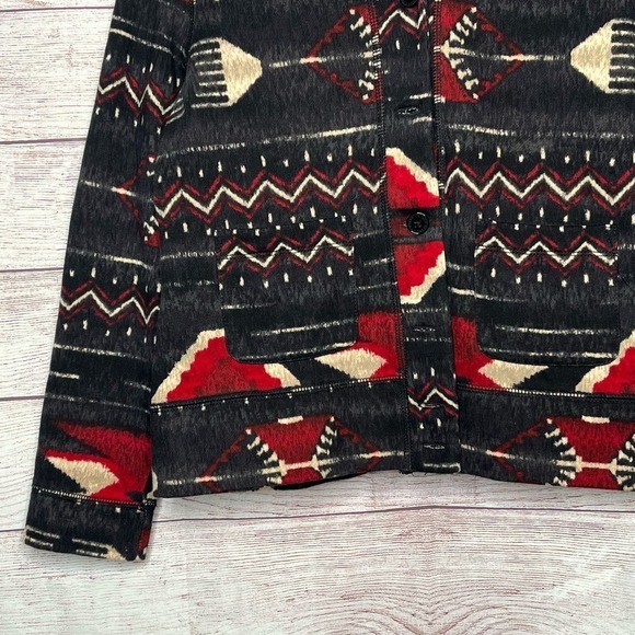 Lauren Ralph Lauren Aztec Tribal Cozy Cardigan Button Down Sweater Large - Picture 11 of 12